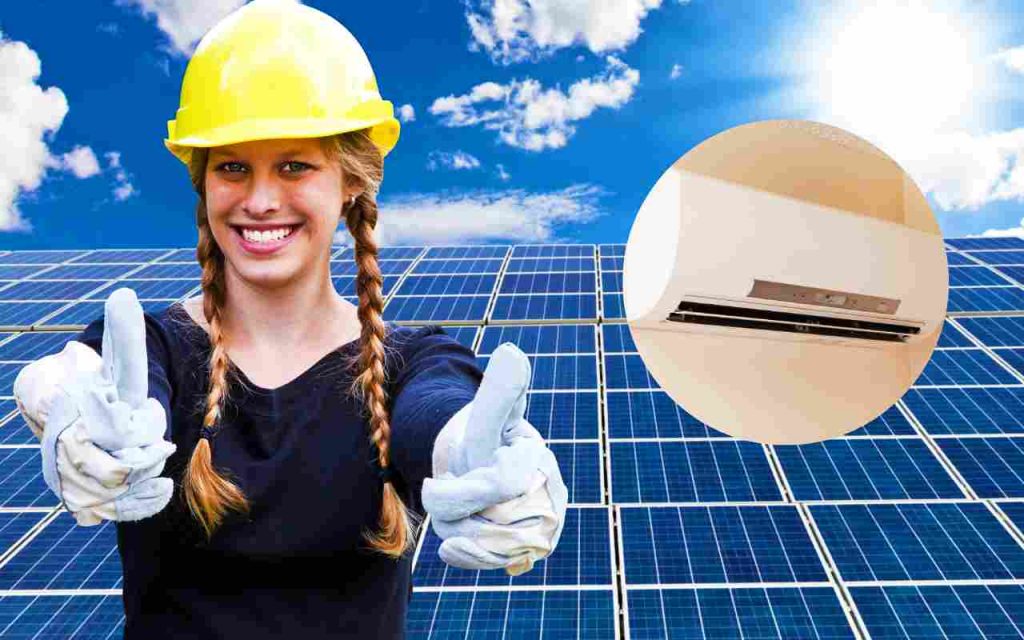 Pannelli solari sui tetti e installazione pompe di calore