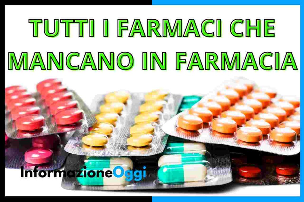 medicinali che mancano in farmacia