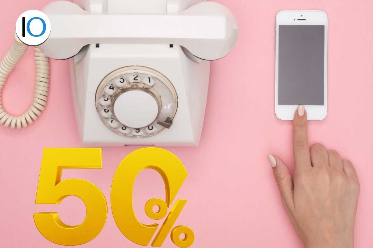 50% su rete fissa e mobile