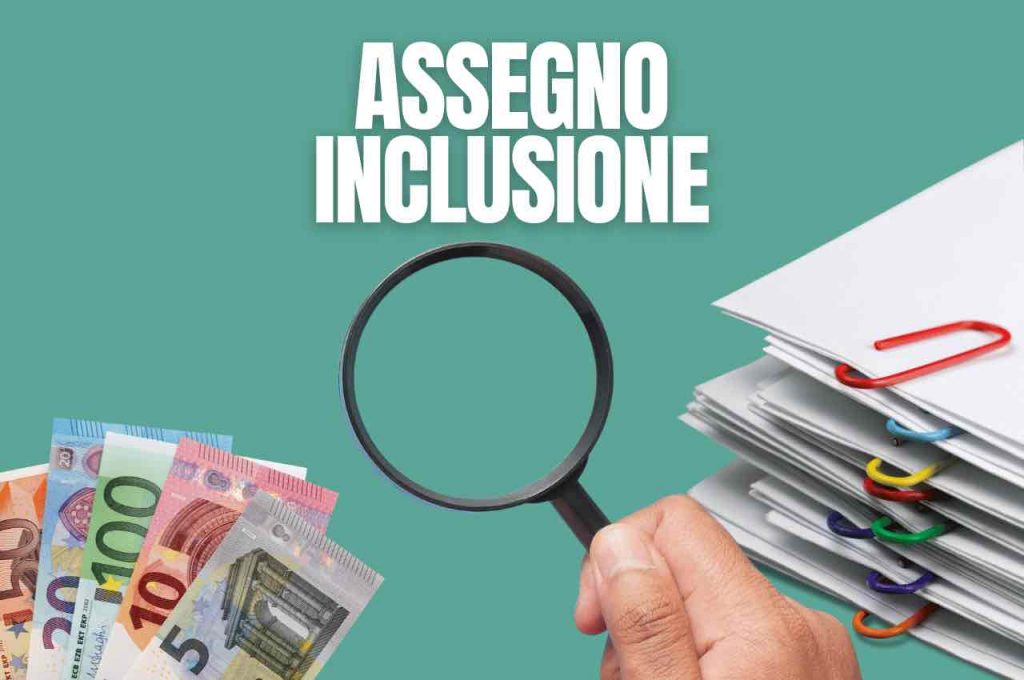 Lente di ingrandimento, documenti ed euro