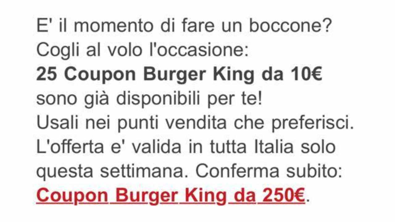 Raggiro buono sconto