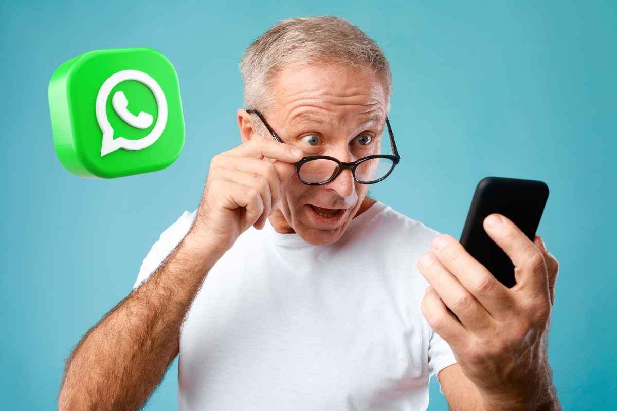 Anziani sordi, cellulare con WhatsApp