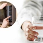 Bicchiere acqua e forno a microonde