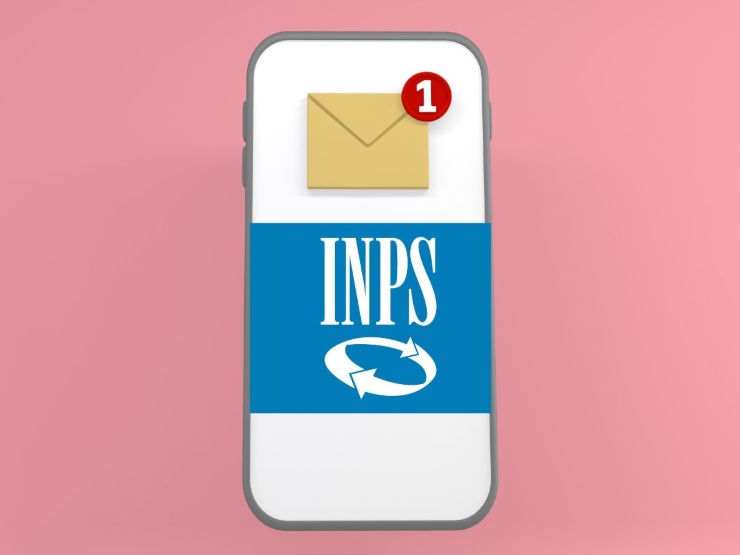 Telefonino con logo INPS e simbolo mail