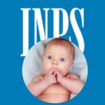 Logo INPS e neonato meravigliato