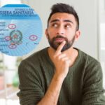 Uomo con dubbi e logo tessera sanitaria