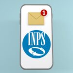 Smartphone con su il logo INPS e una mail