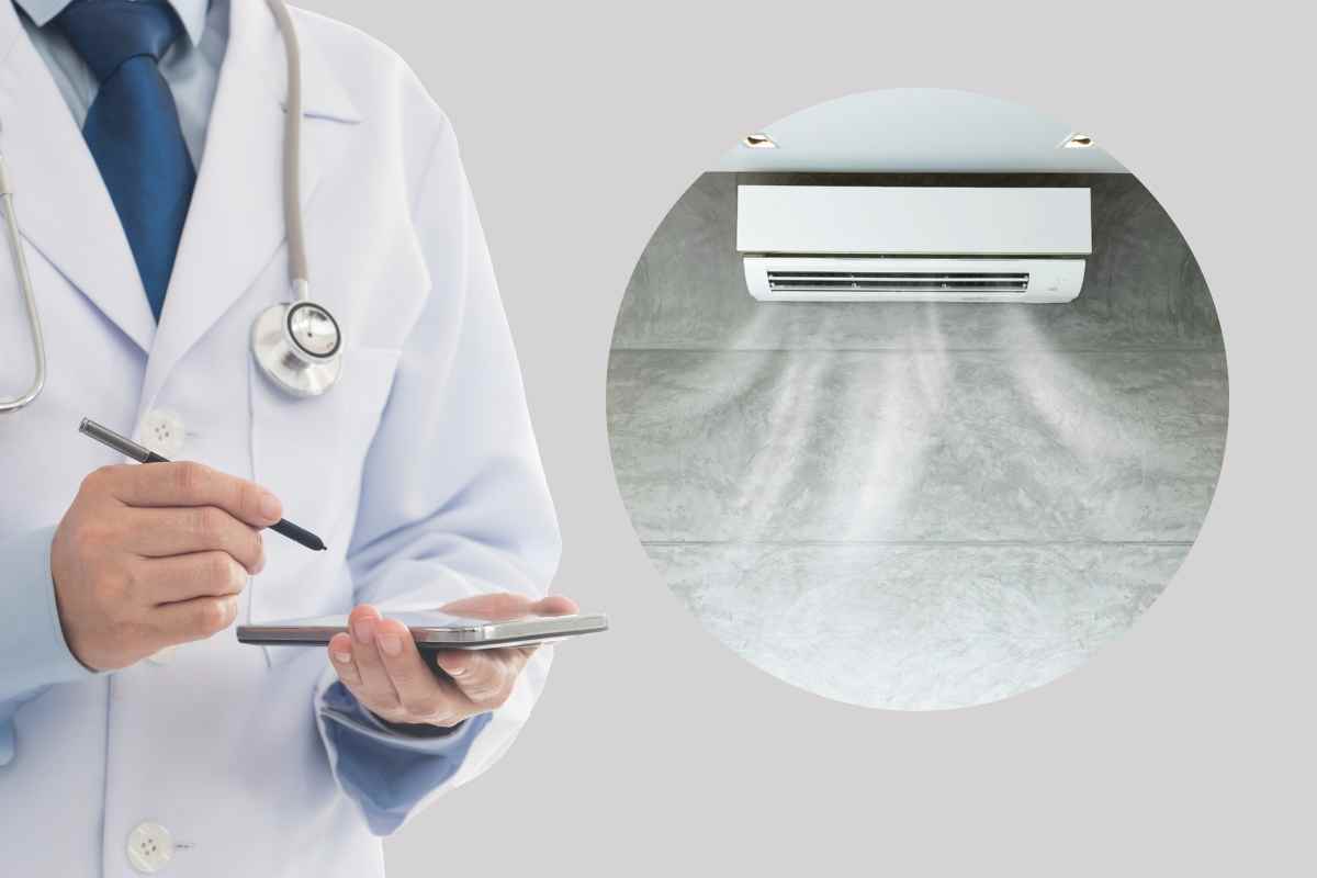 Medico e condizionatore d'aria attivo