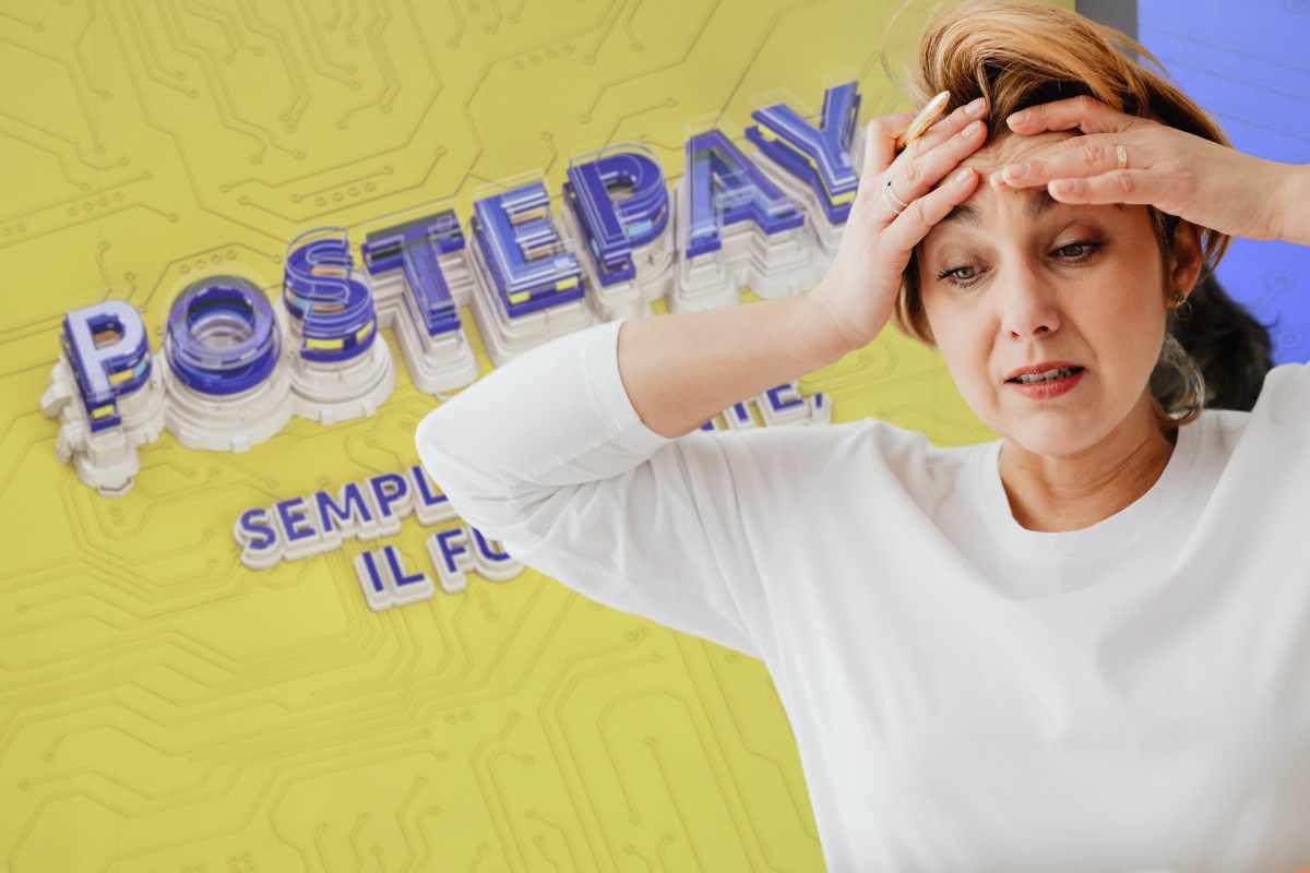 Donna disperata - scritta postepay