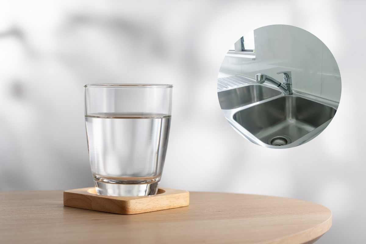 lavello bicchiere d'acqua