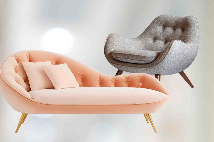Chaise lounge e poltrona moderna 