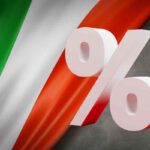 Bandiera Italia e percentuale