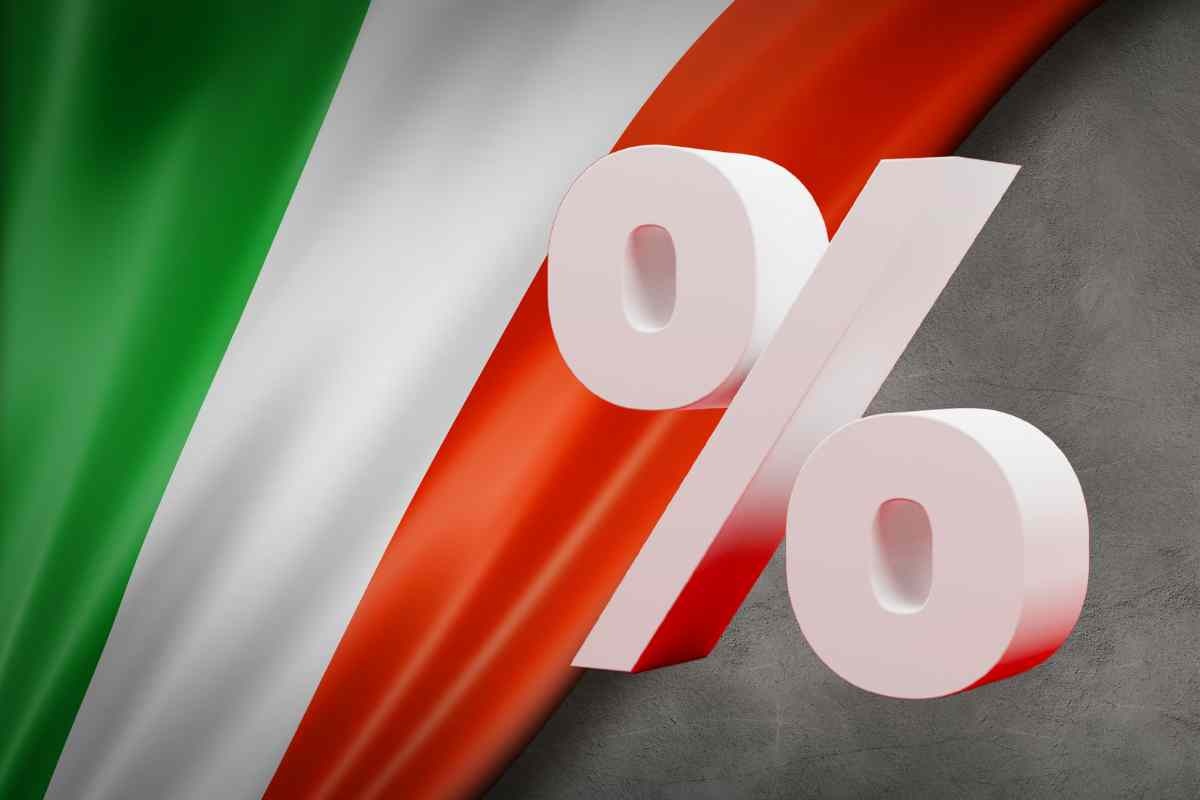 Bandiera Italia e percentuale