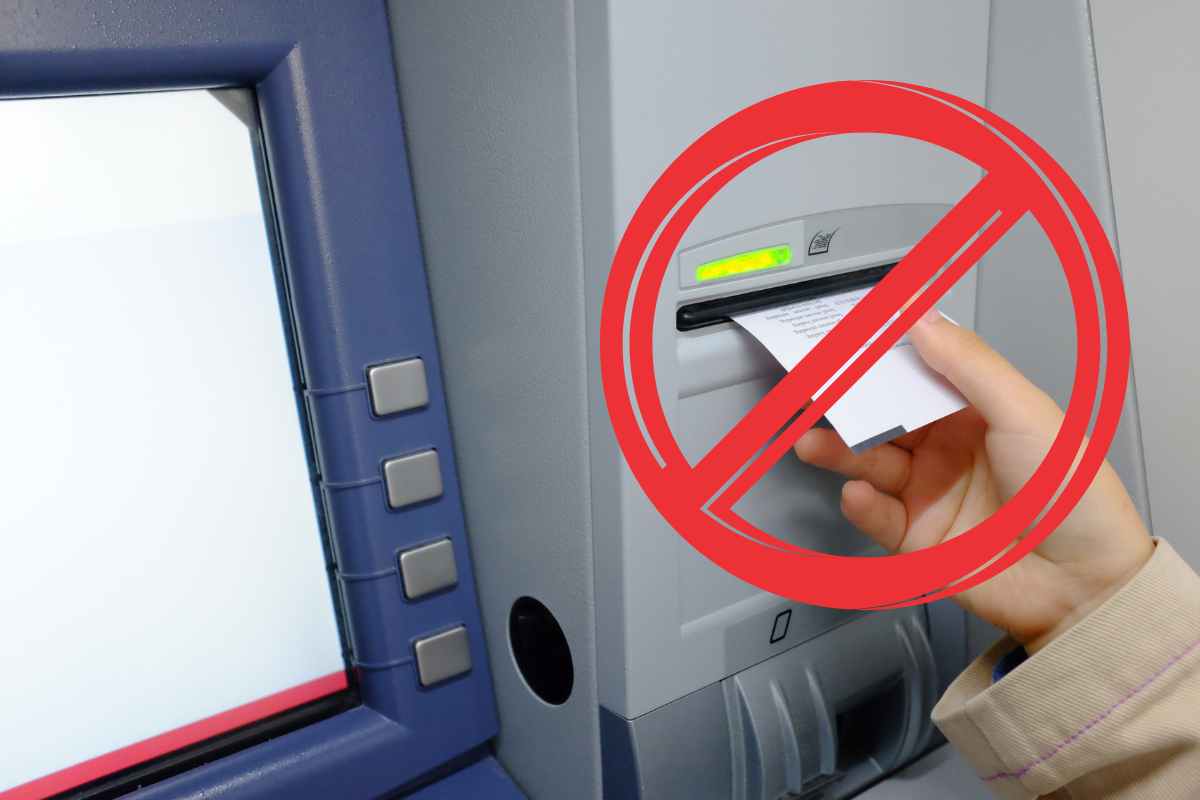 bancomat scontrino segnale di stop