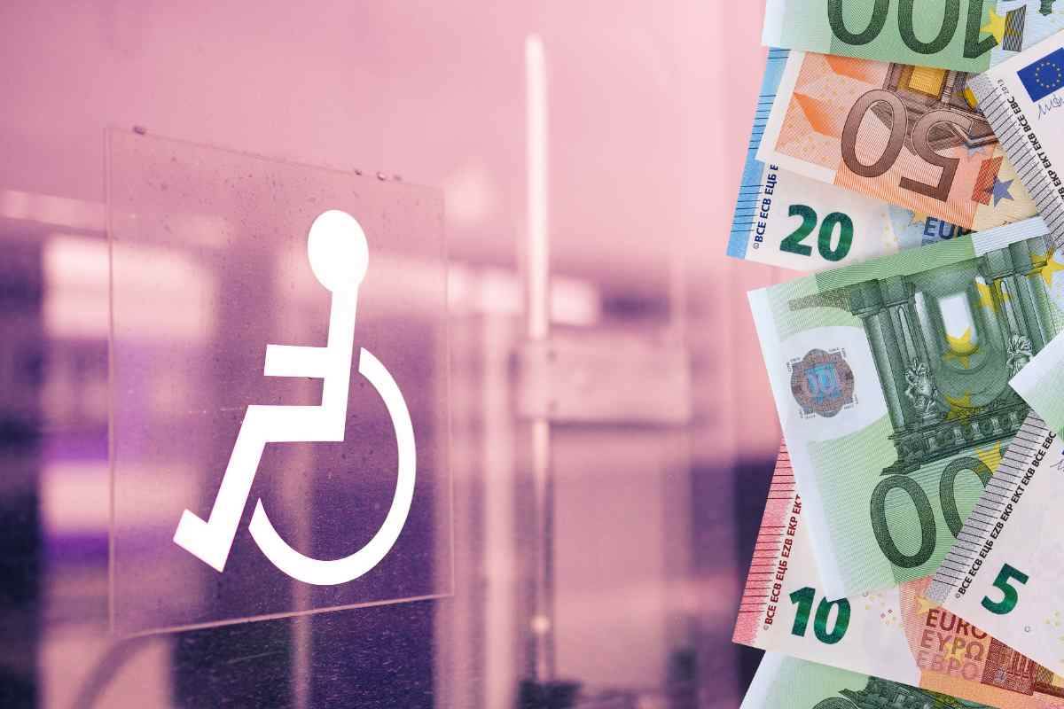Soldi e simbolo disabilità