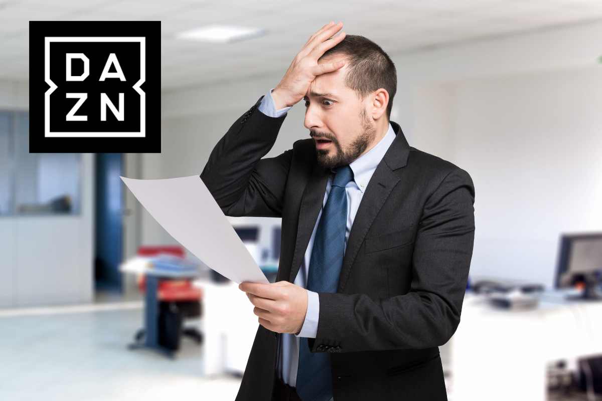 Persona preoccupata, logo DAZN