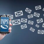Smartphone con logo INPS e mail