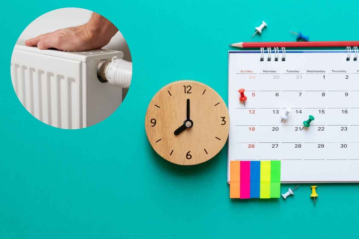 termosifone, calendario, orologio