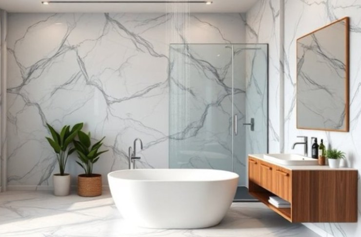 bagno con doccia e vasca 